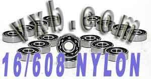 16 inline Skate Bearing Nylon Cage Open