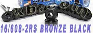 16 inline Skate Sealed Bearing Bronze Cage Black
