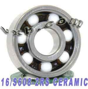 16 inline/Rollerblade Chrome Steel Sealed 8mm Bore Bearing