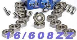 16 inline/Rollerblade Skate Bearing 8mm Bore Shielded