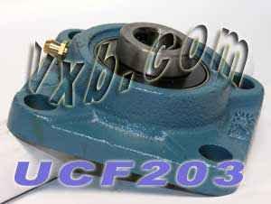 17mm Bearing UCF-203 + Square Flanged Cast Housing Mounted Bearing