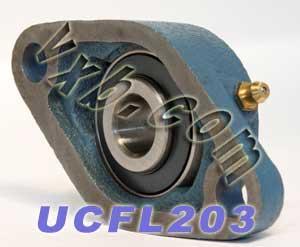 17mm Bearing UCFL-203 + 2-Bolt Flanged Cast Housing Mounted Bearing