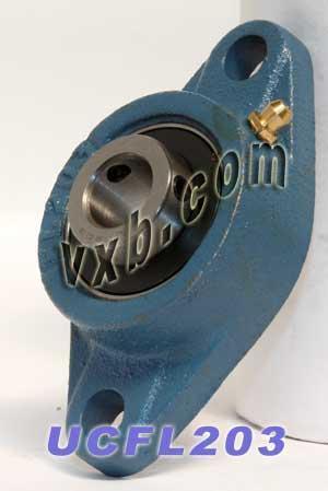 17mm Bearing UCFL203 + 2-Bolt Flanged Cast Housing Mounted Bearing