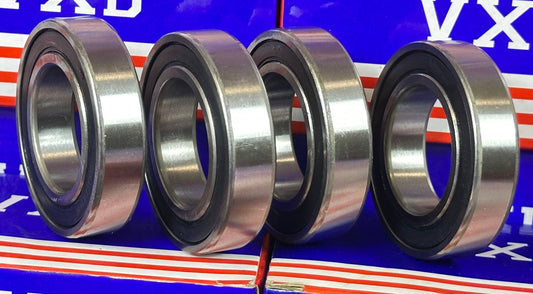 4-Pack 6007-2RS Ball Bearings Dual Sided Rubber Sealed