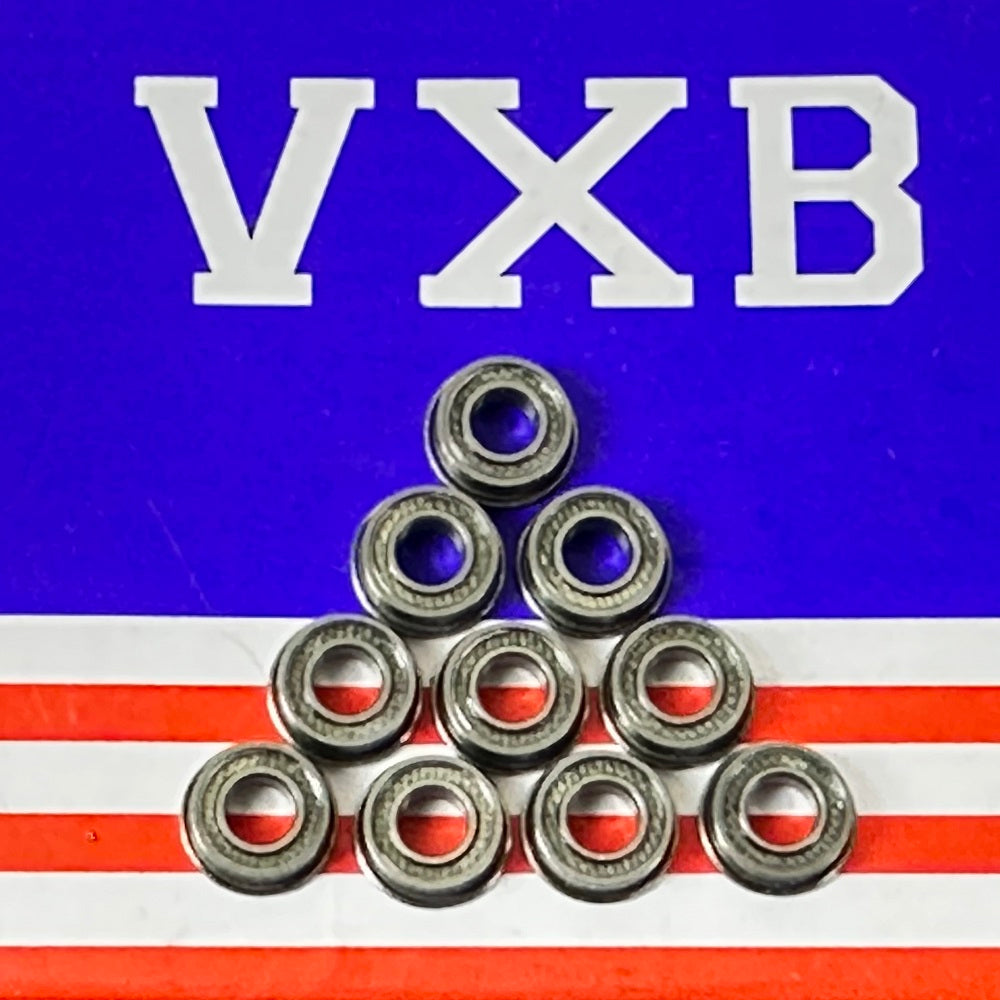 10-Pack Flanged PTFE Sealed Miniature Ball Bearings 4x8x3mm