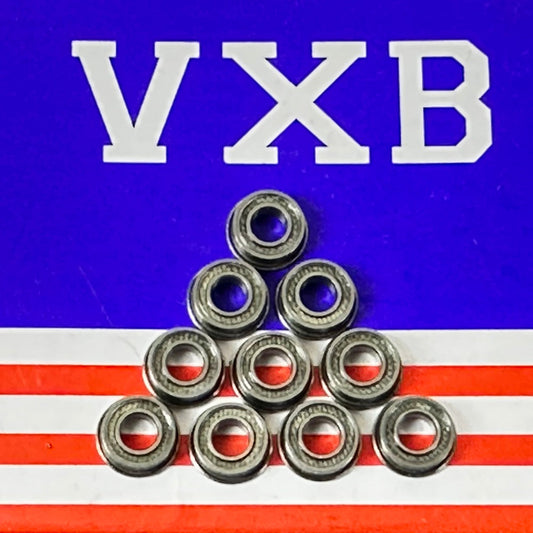 10-Pack Flanged PTFE Sealed Miniature Ball Bearings 4x8x3mm
