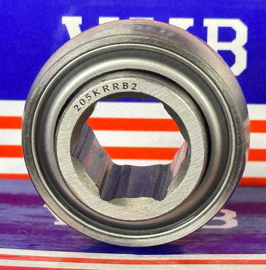 205KRRB2 Agricultural Machinery bearing - Two Single lip Seals & Hex bore & Spherical OD
