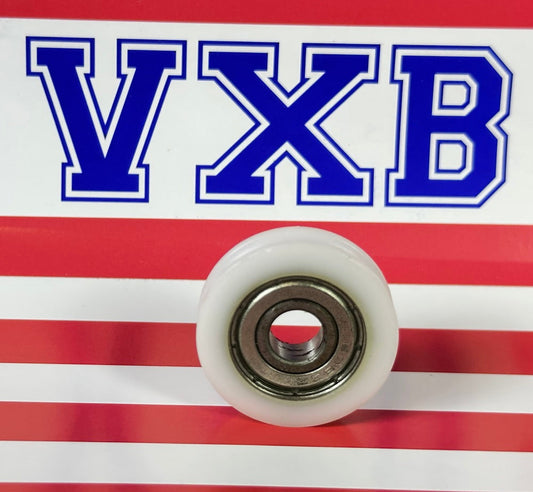 8mm Bore Bearing - 28mm Round Nylon Pulley U-Groove Track Roller Bearing 8x28x8mm