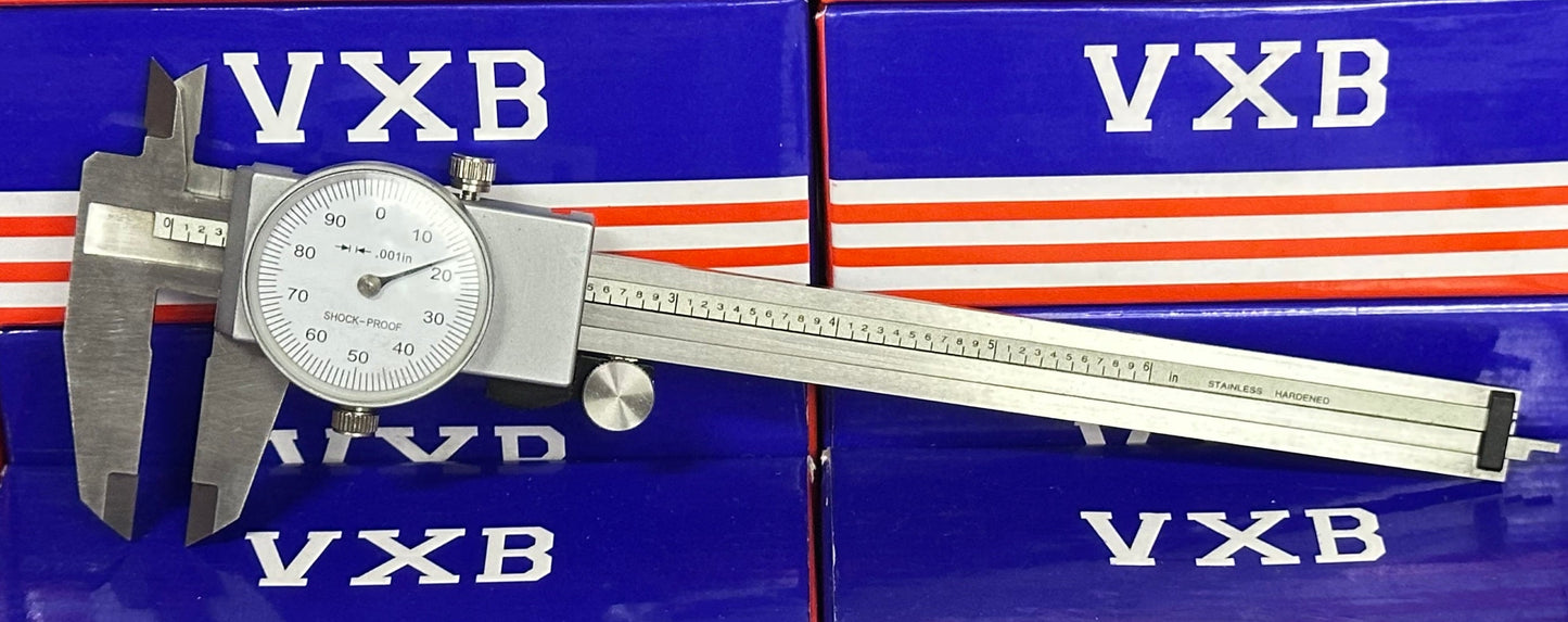 Old School Precision Dial Vernier Caliper Gauge Inch Measuring Tool 0-6"
