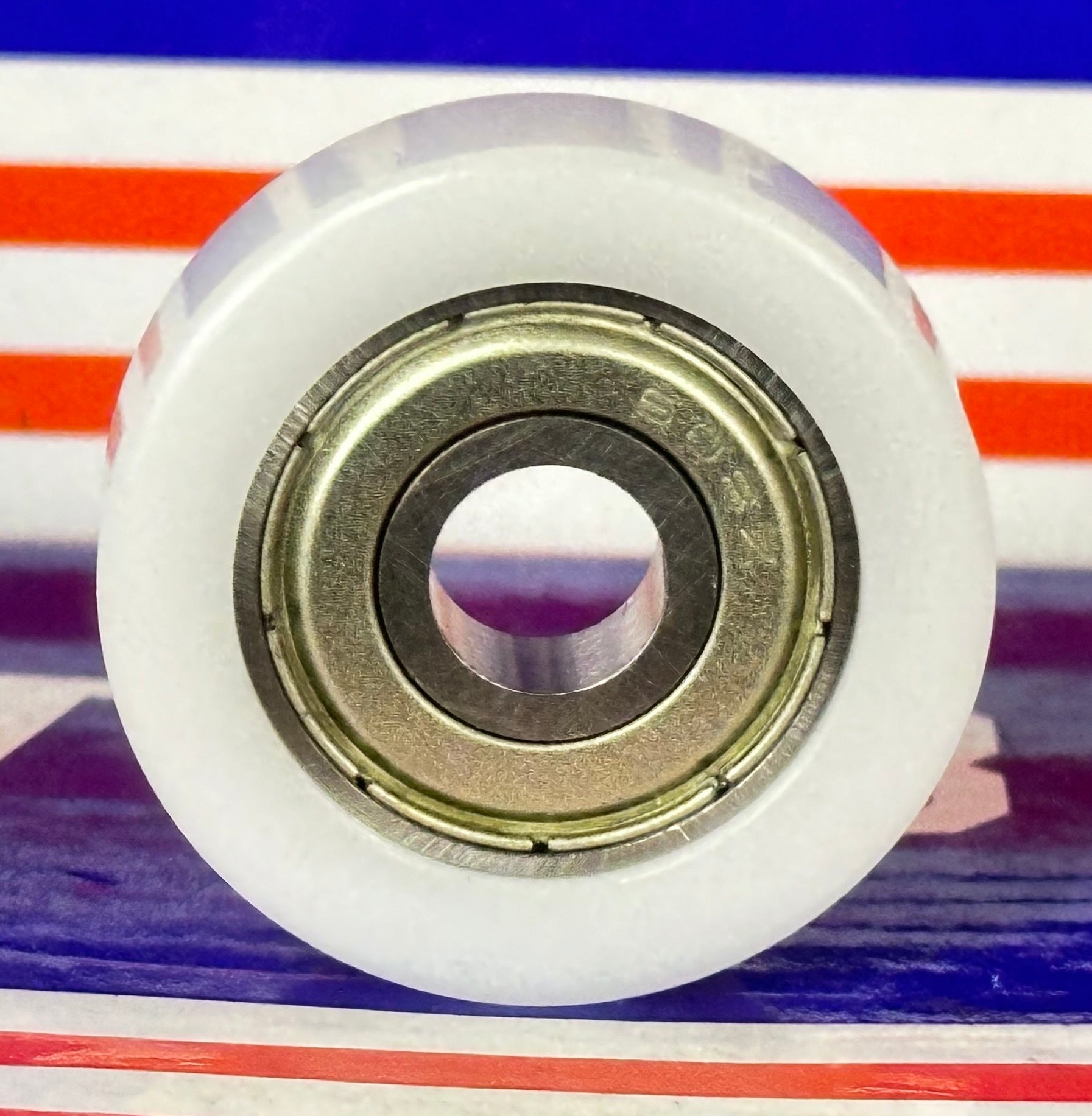 8mm Bore Bearing - 30mm White Plastic Tire 8x30x8.5mm