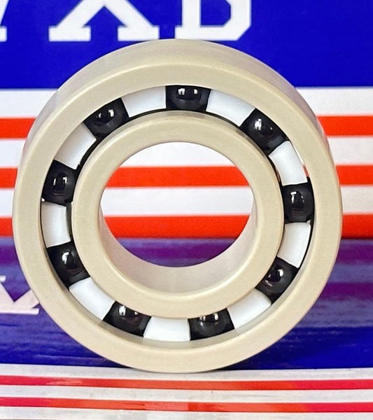 6004 PEEK Ball Bearing - Si₃N₄ Ceramic Balls - PTFE Cage - 20x42x12mm