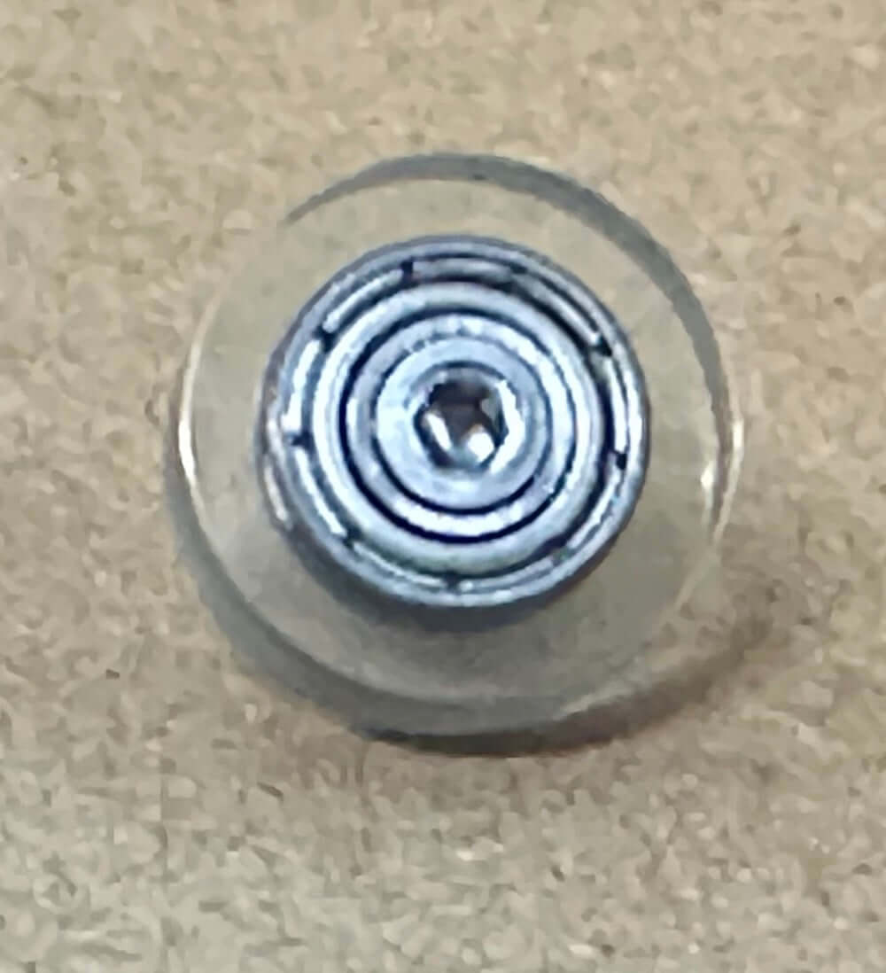 PU4x13x4ZZ C1 L5 Bearing – Soft Green PU Coated - M4 Stud – 4mm x 13mm x 4mm