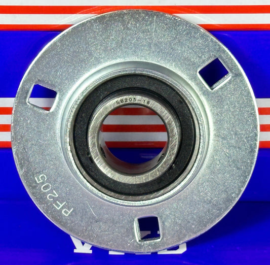 1" Inch Bore Flanged Bearing SBPF205-16 - 3-Bolt Pressed Steel Housing