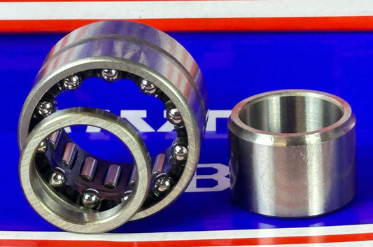 NKIB59/22 Combined Needle Roller Bearing - 3-Point Contact Ball Bearing 22x39x25mm - Machined Type