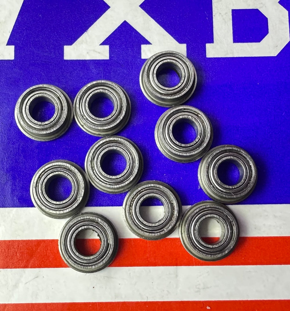10-Pack Slot Car Flanged Shielded Bearings 1/8" x 1/4" - Miniature Bearings