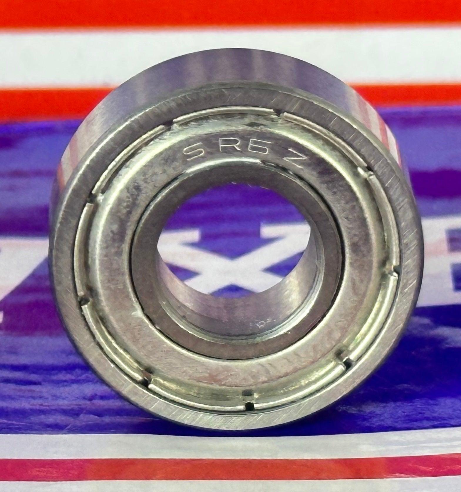 10-Pack SR6ZZ 3/8" x 7/8" x 9/32" Stainless Steel Shielded Bearings