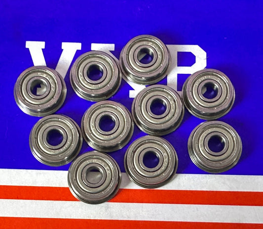 10-Pack Flanged Bearings F604ZZ 4x12x4 - Shielded - Miniature