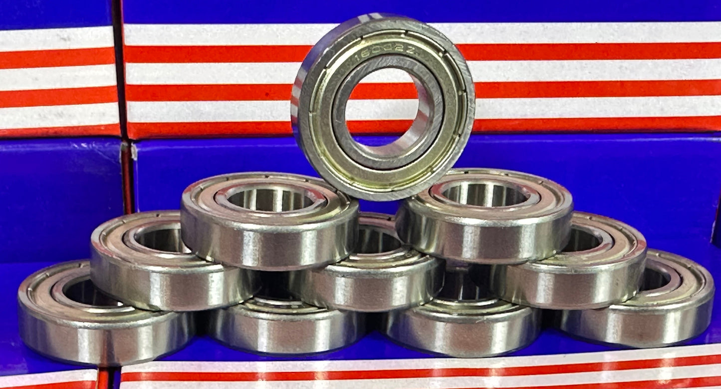 10-Pack 16002ZZ 15x32x8mm Shielded on Both Sides Bearing