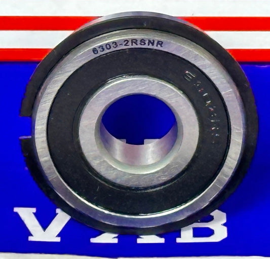 6303-2RSNR Sealed Bearing 17x47x14 - Snap Ring