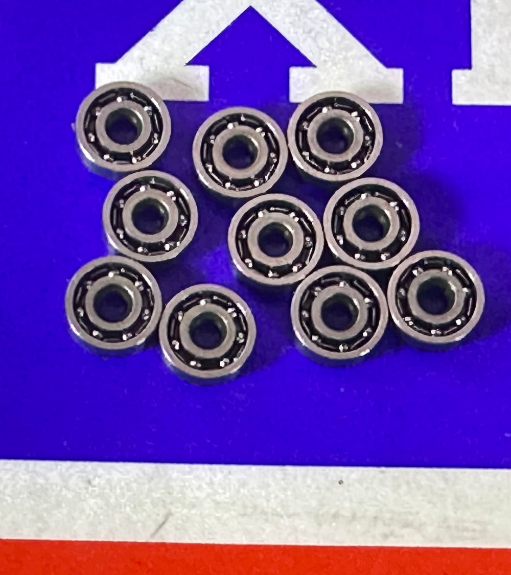 10-Pack 1.5x5x2 Stainless Steel Open Miniature Bearing