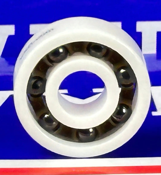 8-Pack Full Ceramic 608 Skateboard Bearing: Si3N4 Balls, Nylon Cage