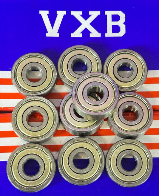 10-Pack 628ZZ 8x24x8mm Shielded on Both Sides Miniature Bearing