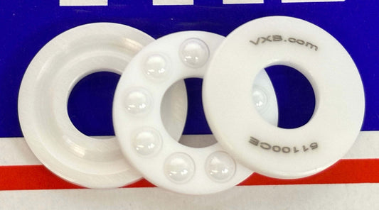 Full Ceramic 51100 ZrO2-Zro2 Thrust Ball Bearing 10x24x9mm