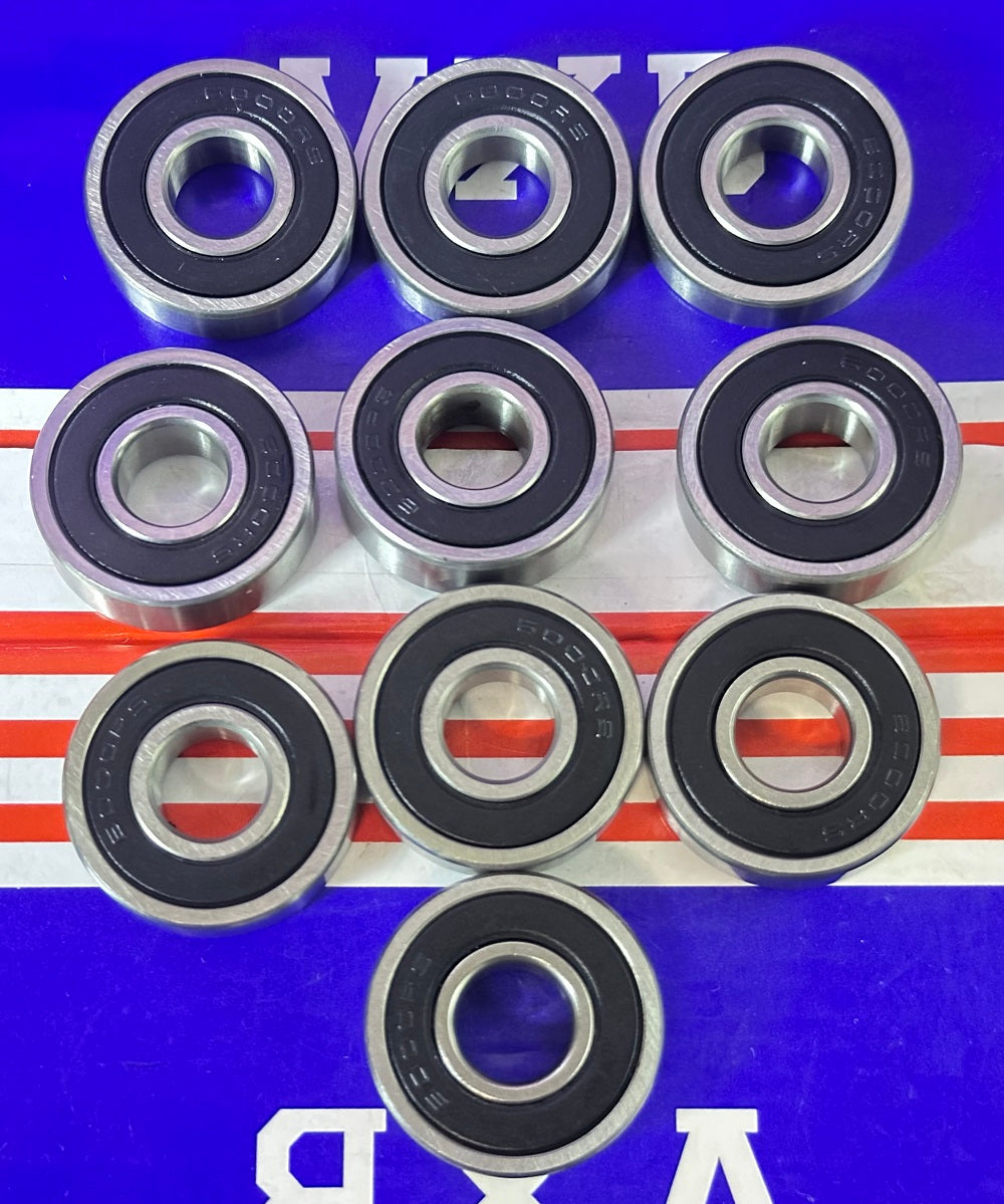 10-Pack 6000-2RS Ball Bearings 10x26x8mm