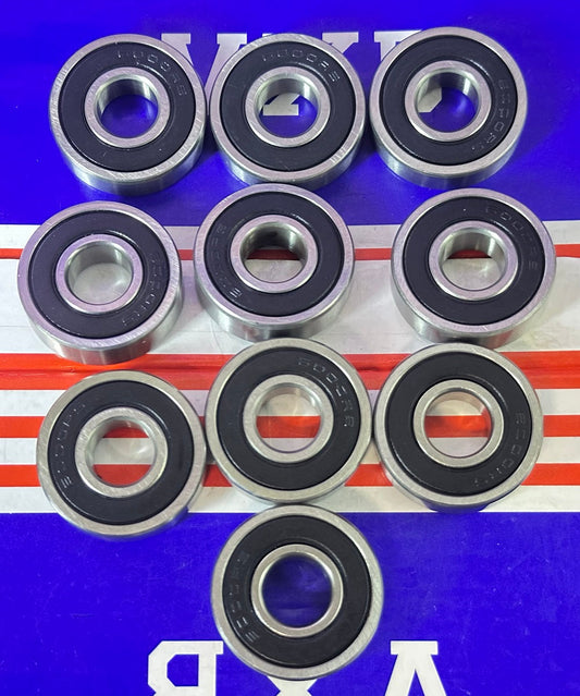 10-Pack 6000-2RS Ball Bearings 10x26x8mm