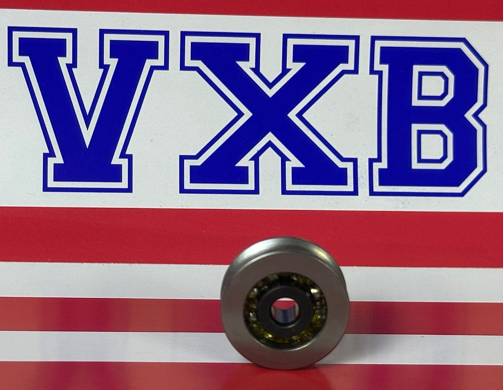 4mm Bore Bearing - 20mm 440C Stainless Steel Pulley U-Groove Track Roller Bearing 4x20x7mm