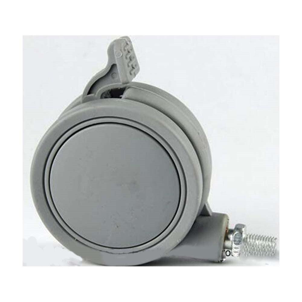 10-Pack 2.5" Gray Twin Wheels Caster - Brakes & M8 Threaded stem-