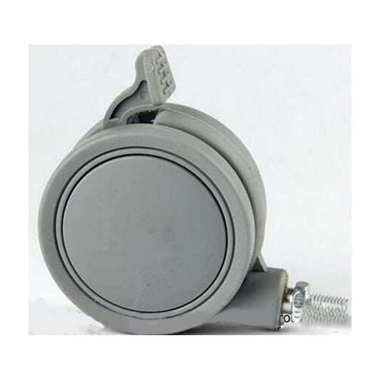 10-Pack 2.5" Gray Twin Wheels Caster - Brakes & M8 Threaded stem-