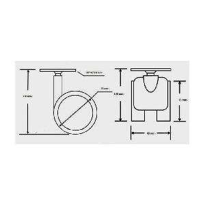 10-Pack 2.5" Gray Twin Wheels Caster - Brakes & M8 Threaded stem-