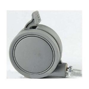10-Pack 2.5" Gray Twin Wheels Caster - Brakes & M8 Threaded stem-