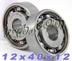 2 Ball Bearing 12x40x12 Open