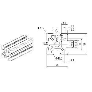 10-Pack 2020 Aluminum Extrusion Profile - 1000mm (1 Meter) Linear Rail Frame