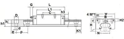 20mm 5' feet = 60"es Rail Guideway System - Square Slide Unit