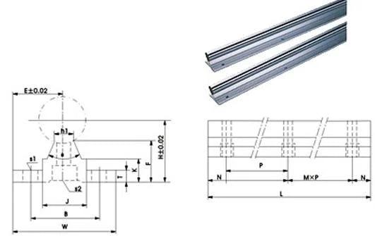 20mm 78.74 Rail Guideway System 2000mm Linear Motion