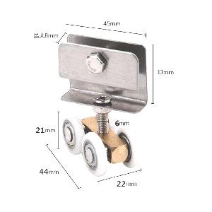 21mm OD Sliding Hanging Door Rail 4 Wheels Roller Hardware