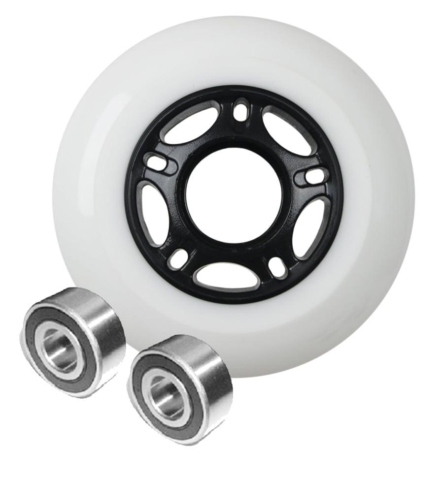 22mm ID 72mm OD Luggage White Wheel + 2 Sealed Bearing 6x22x7mm