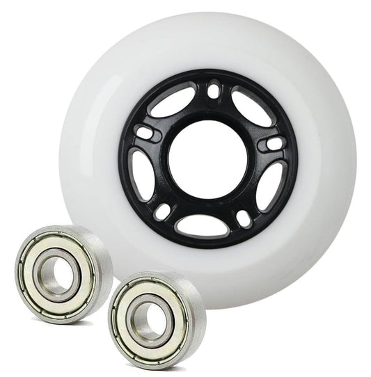 22mm ID 80mm OD Luggage White Wheel + 2 Shielded Bearing 8x22x7mm