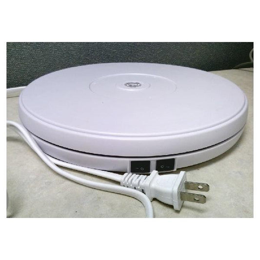 24 lbs Load 9.8" Dia. White Electric Motorized Rotating Turntable Lazy Susan
