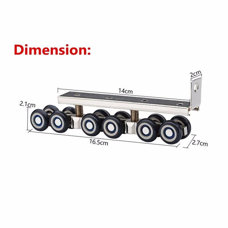 264lbs Load Capacity Pair of 12 Wheels Sliding Door Hardware