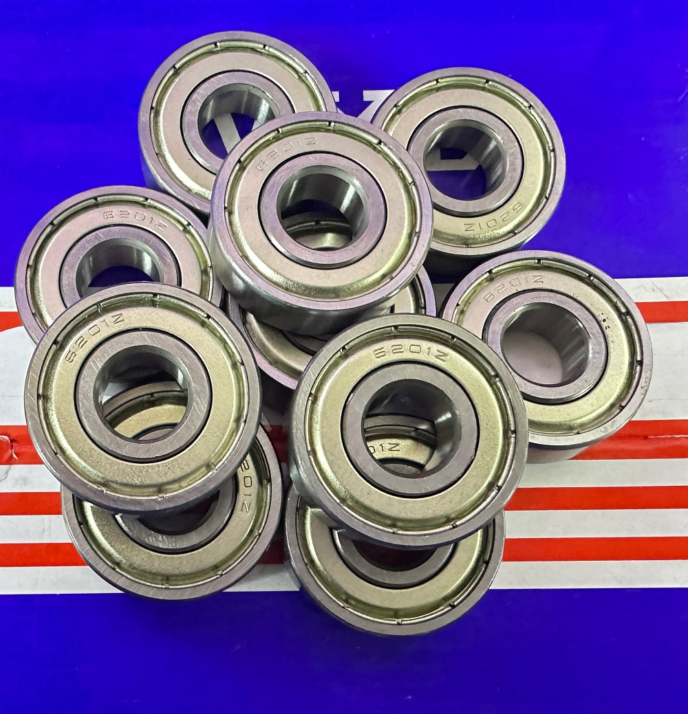 10-Pack 6201ZZ Premium Bearing - Shielded
