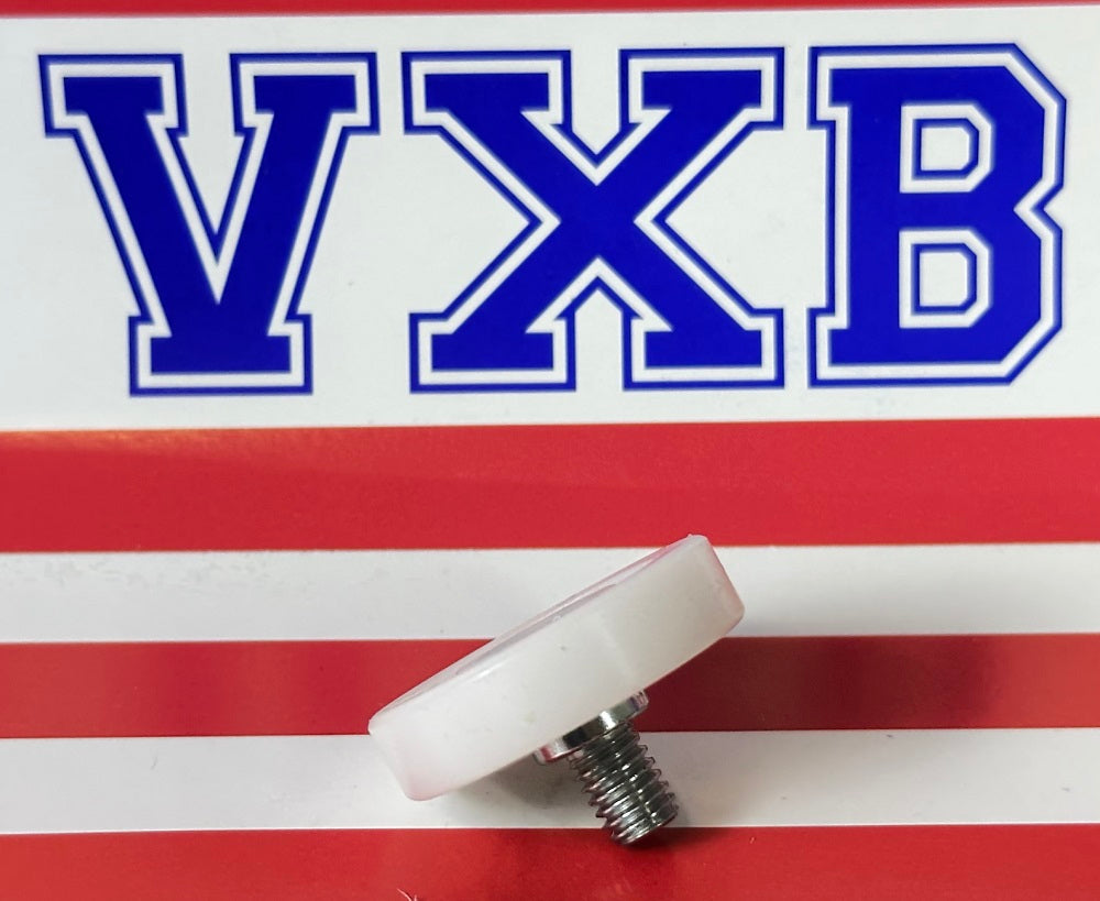 Flat Nylon Ball Bearing - 28mm White Plastic Tire for sliding doors & windows