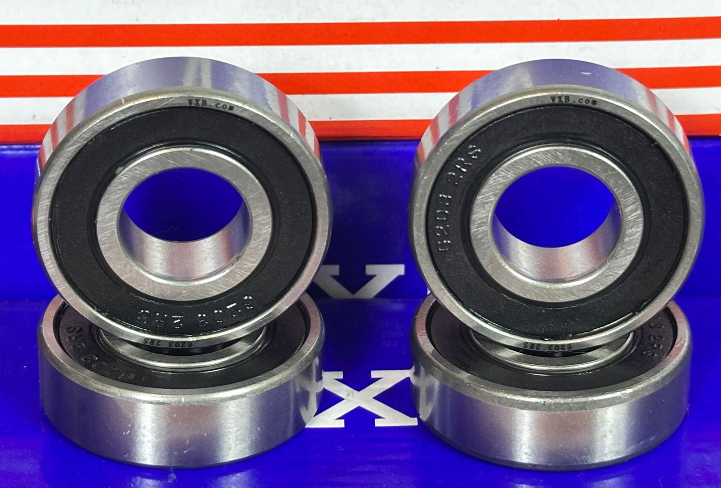 4-Pack 6203-2RS Ball Bearings Sealed