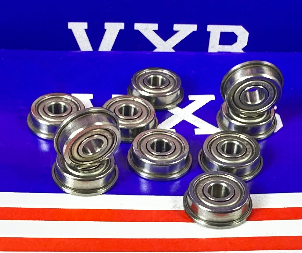 10-Pack Flanged Bearings F604ZZ 4x12x4 - Shielded - Miniature