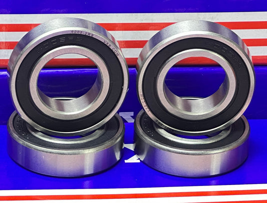 4-Pack 6005-2RS Ball Bearings - 25x47x12mm - Rubber Sealed