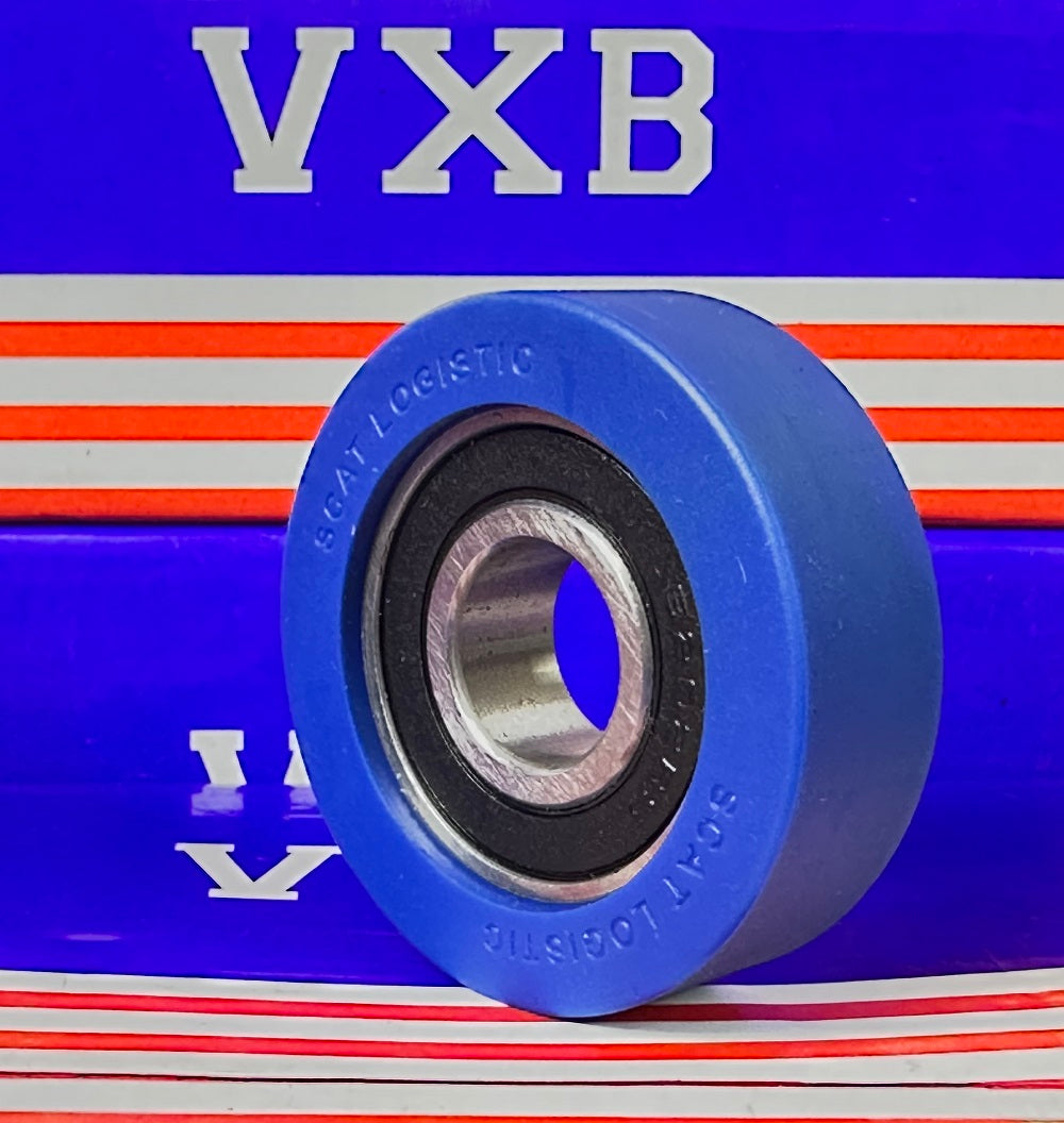 15x48x15mm Polyurethane Rubber roller wheel Bearing Sealed Miniature - tire
