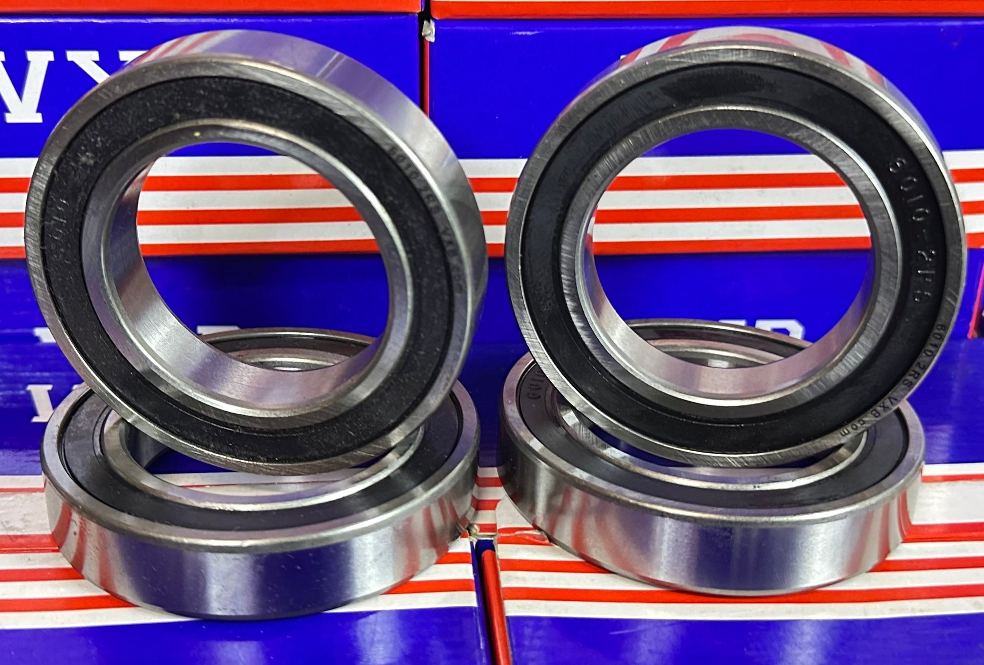 4-Pack 6010-2RS Bearings 50x80x16mm Rubber Sealed Ball Bearing